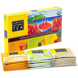 Hawaiian Natural Organic Tropical Fruit Tea Sampler - Green, Black, White Tropical Fruit Tea Blends, Gift Box Set For Special Occasions - 24 Bags