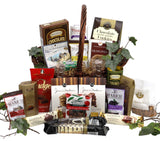 Gift Basket Village: Chocolate Gift Basket with Cookies, Biscotti, Pretzels, Nuts, Fudge, Chocolates & More - Gourmet Candy Gift Set for Women, Men