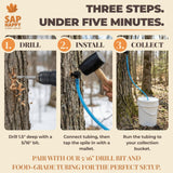 SAP HAPPY Maple Sap Spiles (10 Count) - 5/16” Tree Saver Taps for Maple Trees, Food-Grade Polymer with Friction-Fit Seal | Reusable Ecolo Tapping