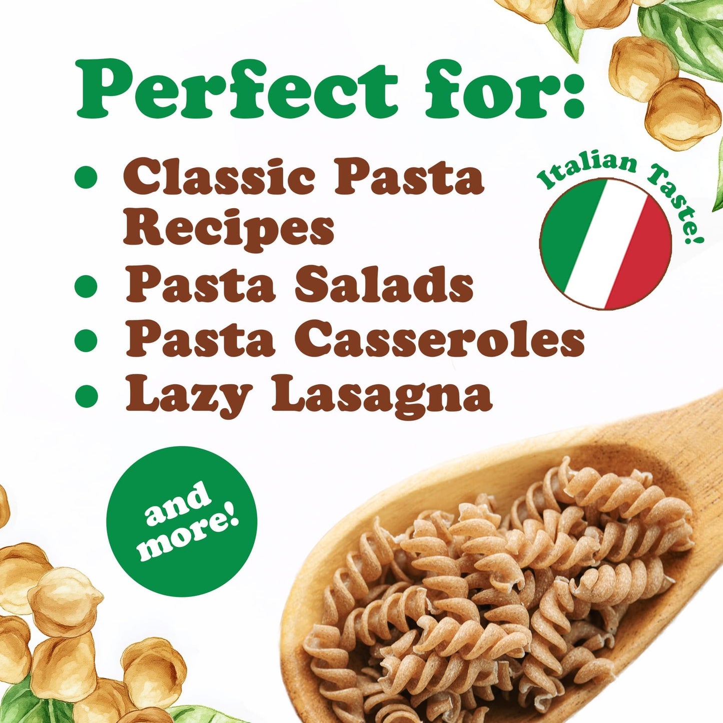 Food to Live Organic Chickpea Fusilli Pasta, 8.8 OZ (Pack of 2) - Non-GMO, Single Ingredient. No Additives. No Major Allergens. Good Source of Plant