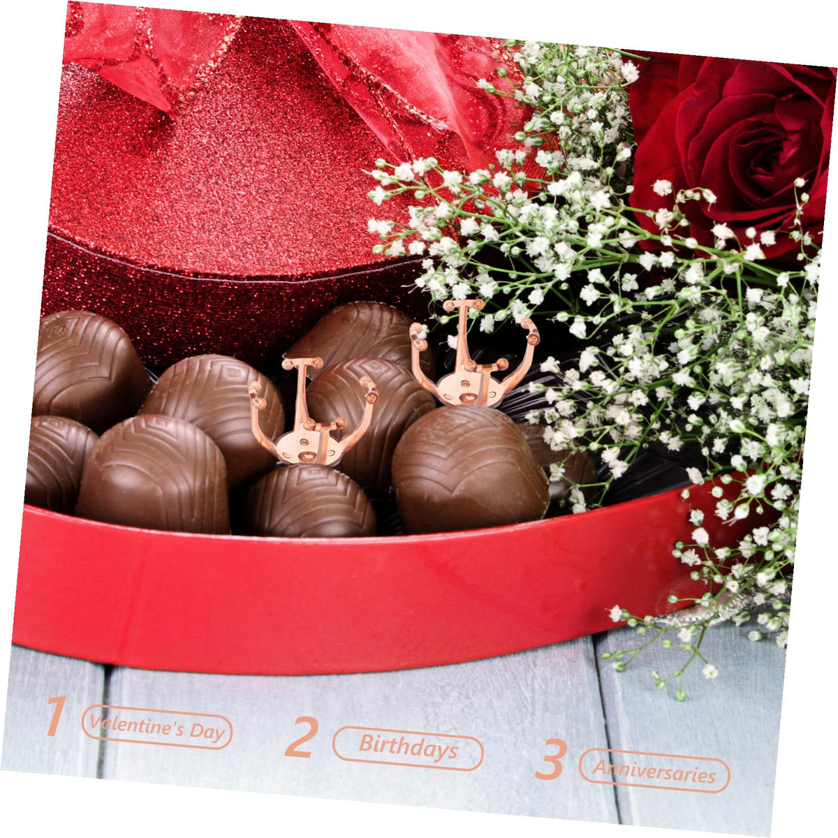 MAGICLULU 50pcs Chocolate Bouquet Holder for Flower Packaging Elegant Stand for Valentine Day Weddings Birthdays and Special Occasions