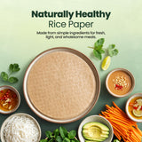 Gate to Nature Brown Rice Paper Wrappers 6.2 Inch (Small) - Vietnamese Spring Roll Wrappers, Vegan, Gluten Free, Low Carb, Non-GMO Rice Paper Sheets