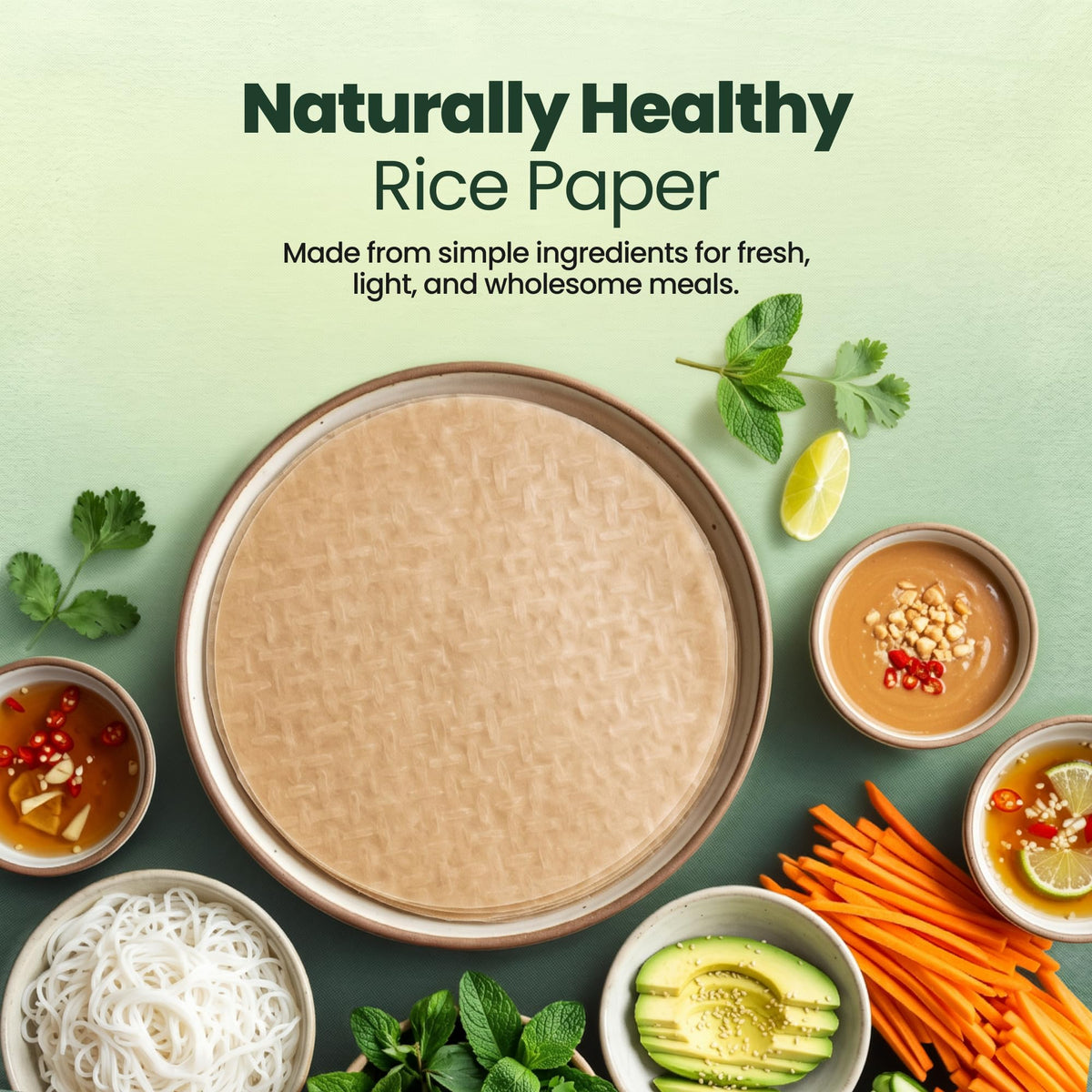 Gate to Nature Brown Rice Paper Wrappers 6.2 Inch (Small) - Vietnamese Spring Roll Wrappers, Vegan, Gluten Free, Low Carb, Non-GMO Rice Paper Sheets