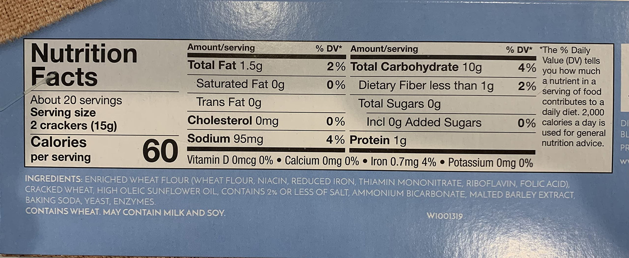 Wellington Stoned Wheat Crackers 10.6 oz (3 packs) Non GMO packaged by UpArrow Co.