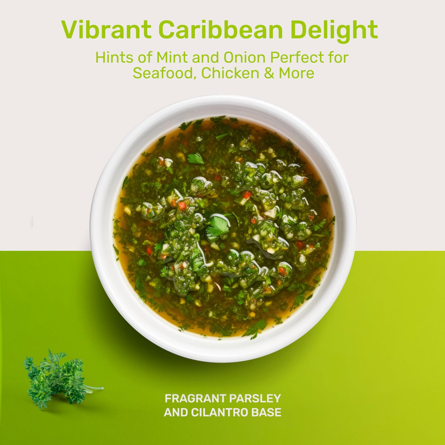Gaucho Ranch Authentic Caribbean Chimichurri Flavor Blend, Herb-Infused Chimichurri Seasoning with Organic Parsley & Mint, Zesty Vegan Marinara Sauce