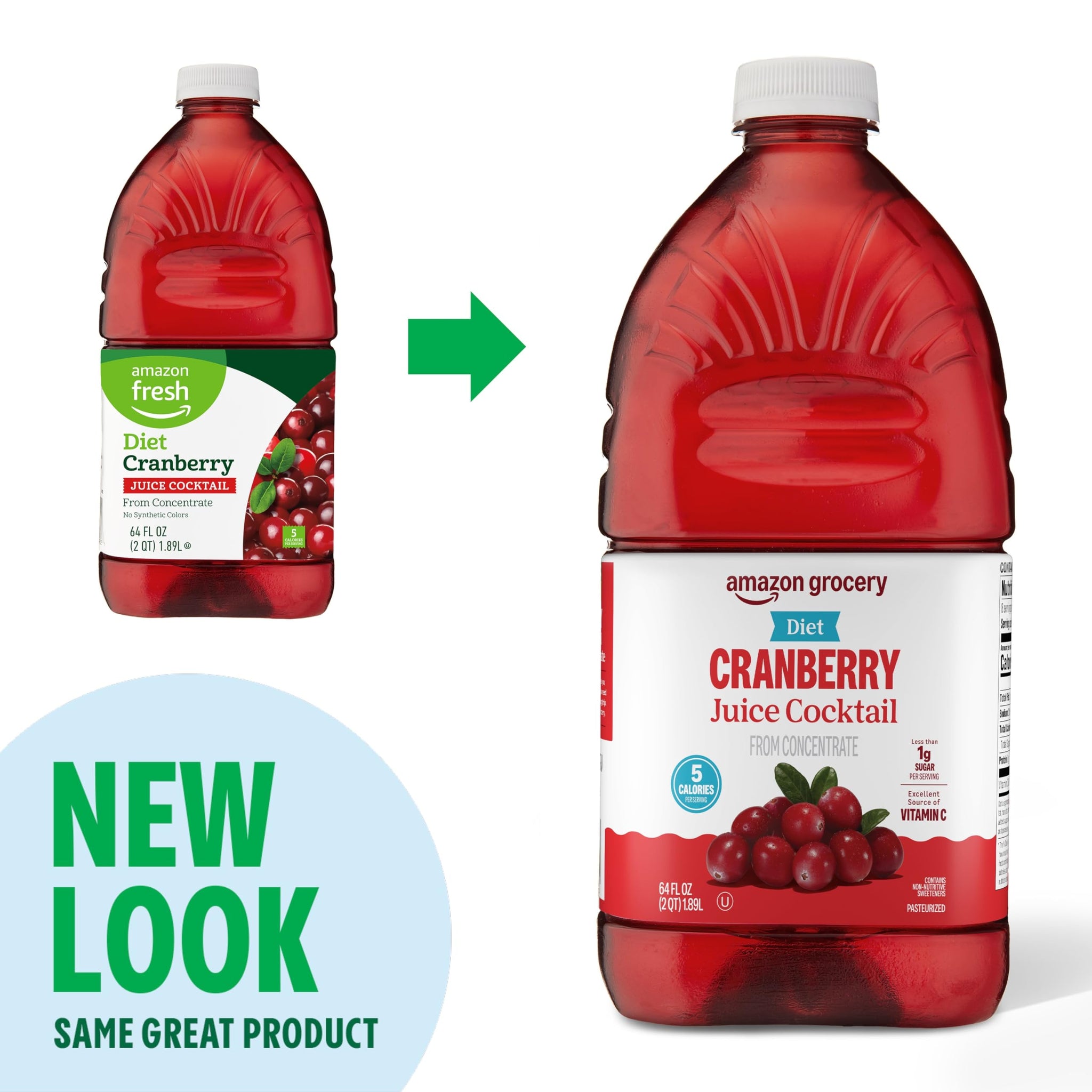 Amazon Grocery, Diet Cranberry Juice Cocktail, 64 Fl Oz