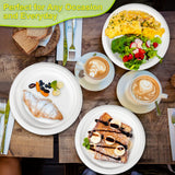GREENESAGE Small Paper Plates 100 Pack, 7 inch Paper Plates Disposable, 100% Compostable Eco Friendly Plates, Small Dessert Plates White Paper Plates