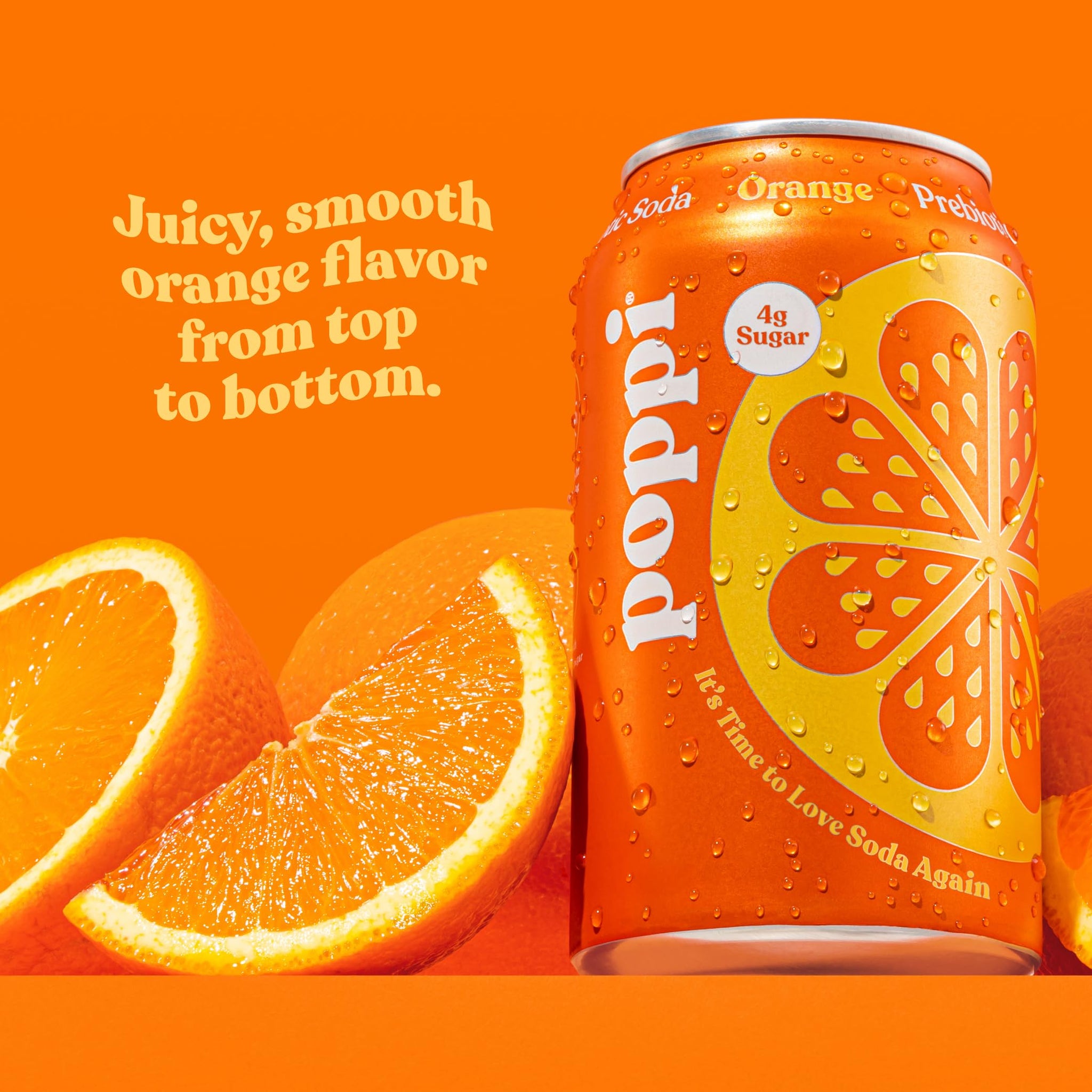 Poppi Sparkling Prebiotic Soda Beverage with Apple Cider Vinegar, Seltzer Water and Fruit Juice, Orange Flavor, 12 Fl Oz, 1 Count, Packaging May Vary