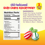 Old Fashioned Hard Candy Assortment - 2 Pound Bag - Hard Candy Individually Wrapped - Peppermint, Strawberry, Cinnamon, Butterscotch, and Fruit