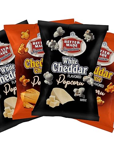 Better Made Special White Cheddar & Cheddar Cheese Popcorn Variety Pack (4) x 8oz (Pack of 4)