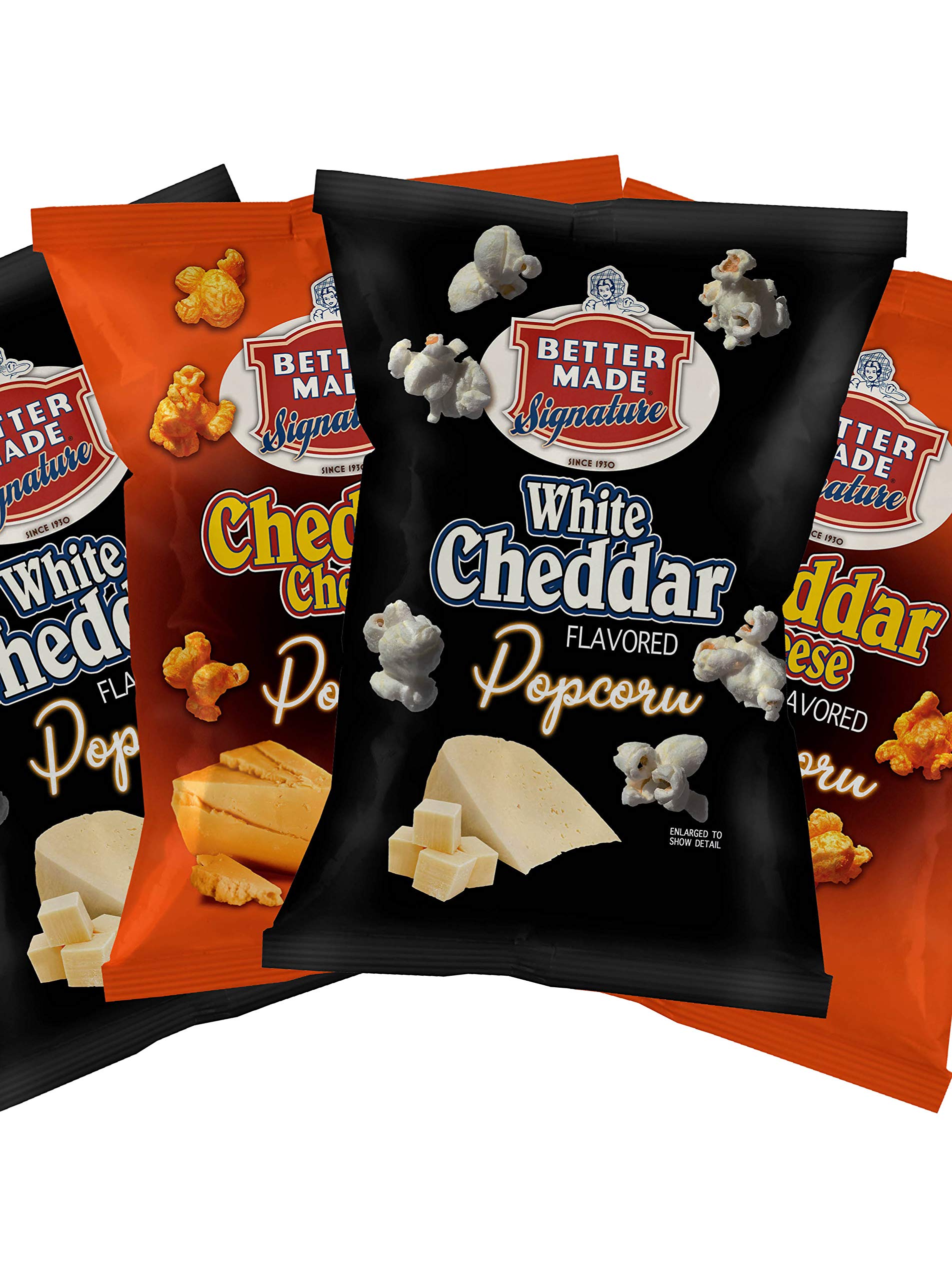 Better Made Special White Cheddar & Cheddar Cheese Popcorn Variety Pack (4) x 8oz (Pack of 4)