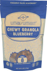 Within / Without Blueberry Grain Free Chewy Granola, Keto Friendly, Gluten Free Low Carb Snack