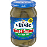 Vlasic Snack'mms Kosher Pickles Dill Minis, Keto Friendly, 16 FL OZ Jar
