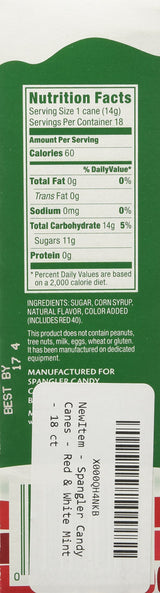 Spangler Candy, Peppermint R&W, 18 ct
