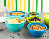 Stephanie Imports Made in USA 6-Piece Set of Prep & Store Plastic Bowls with Clear Lids (BPA-Free and Dishwasher Safe) - Blue, Teal and Green