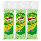 Libman 1487 Gator Mop Refill Pack - Extra-Absorbent, Cellulose Coated Sponge Replacement Heads for The Standrd 9 Inch Libman Gator Mop, 3-Pack