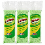 Libman 1487 Gator Mop Refill Pack - Extra-Absorbent, Cellulose Coated Sponge Replacement Heads for The Standrd 9 Inch Libman Gator Mop, 3-Pack