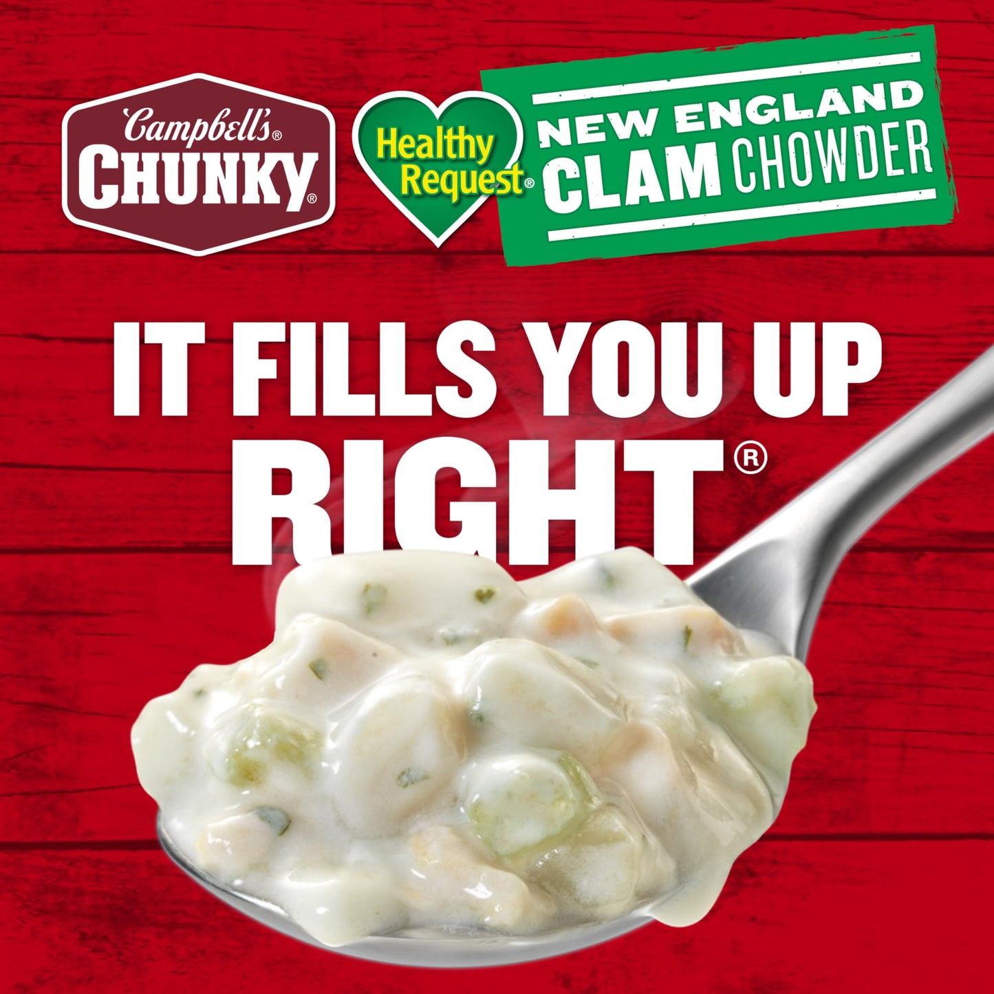 Campbell's Chunky Soup, Healthy Request New England Clam Chowder Soup, 18.8 oz Can