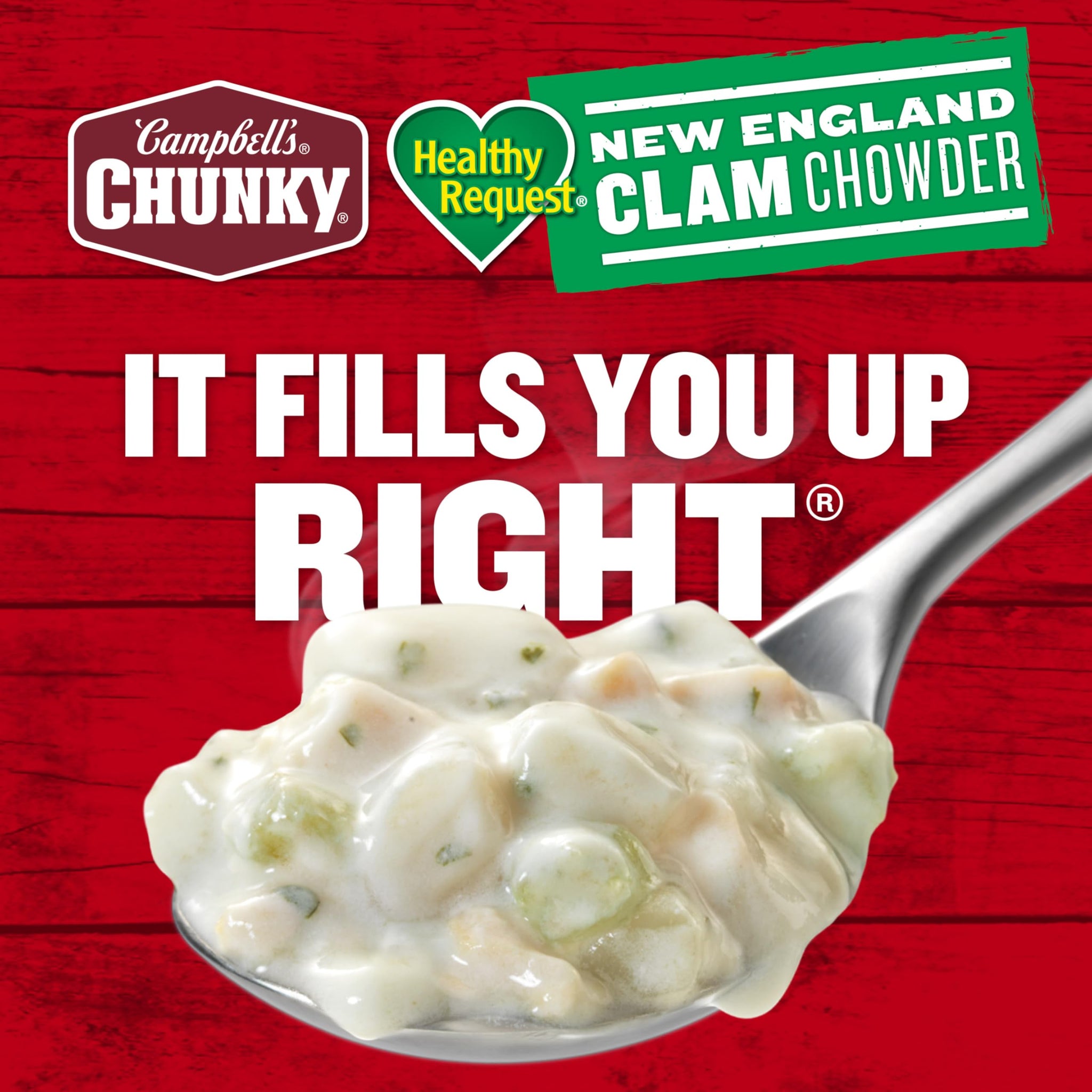 Campbell's Chunky Soup, Healthy Request New England Clam Chowder Soup, 18.8 oz Can