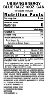 Bang Energy Blue Razz, Sugar-Free Energy Drink, 16-Ounce