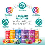 Designer Wellness Protein Smoothie, Mixed Variety Pack, 12g Whey Protein, Real Fruit Smoothie Snack, No Added Sugar, Low Carb, Gluten-Free