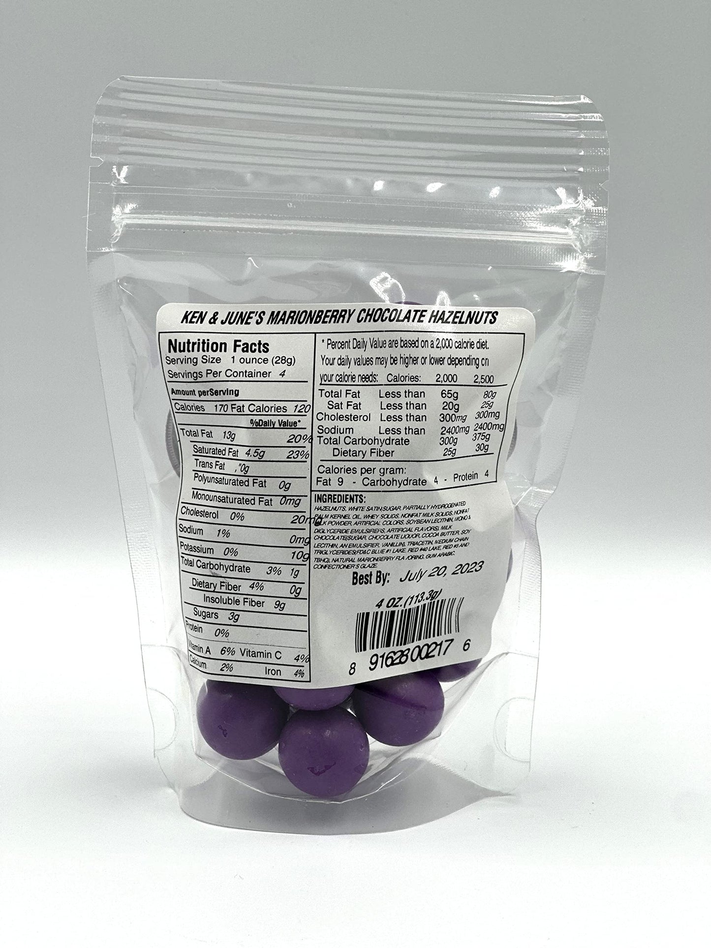 Marionberry Chocolate Coated Hazelnuts - 4oz