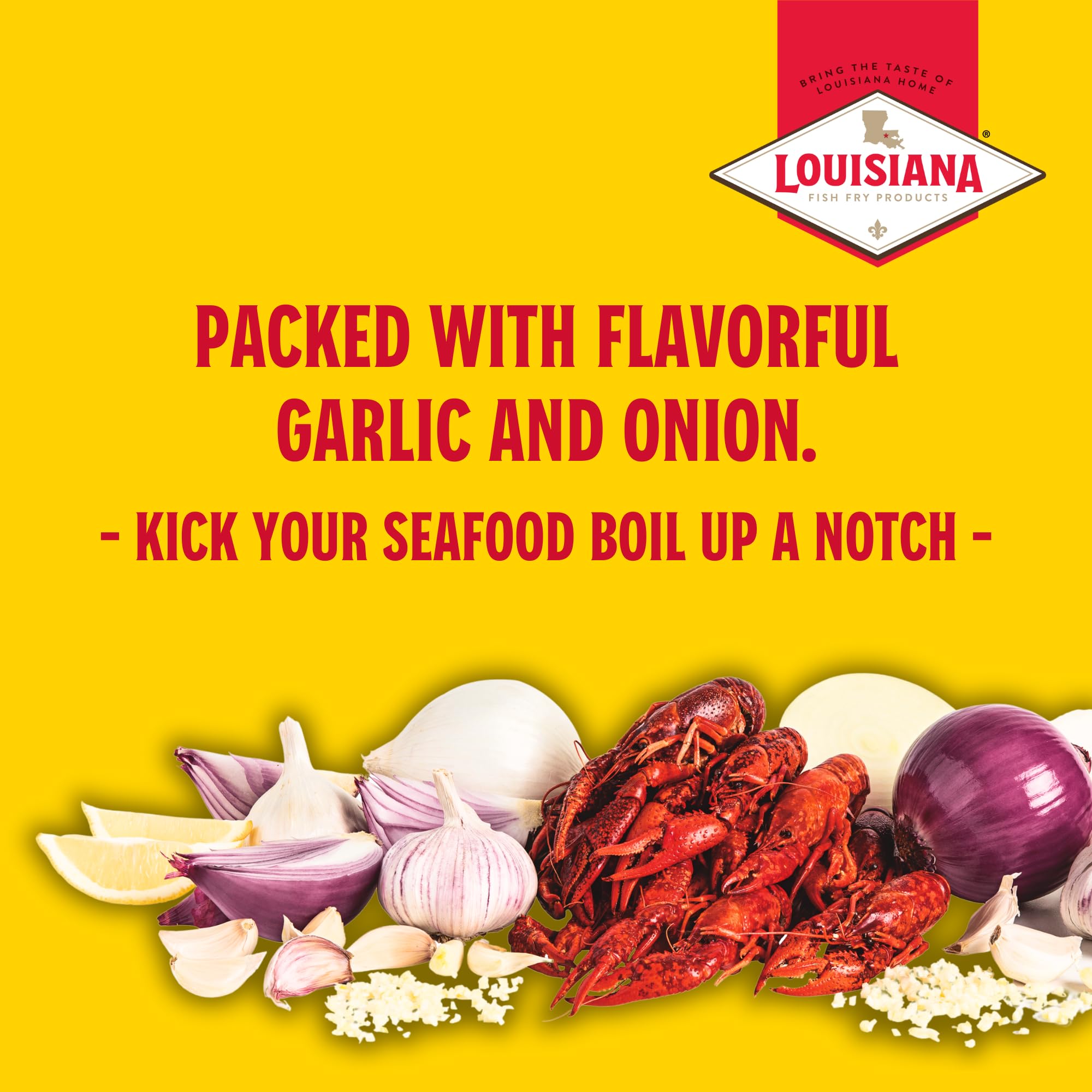 Louisiana Fish Fry Products Smashed Garlic Boil Booster - Garlic and Onion Flavors - Crab, Shrimp, Crawfish Seasonings, Mix and Spice Enhancer - Low