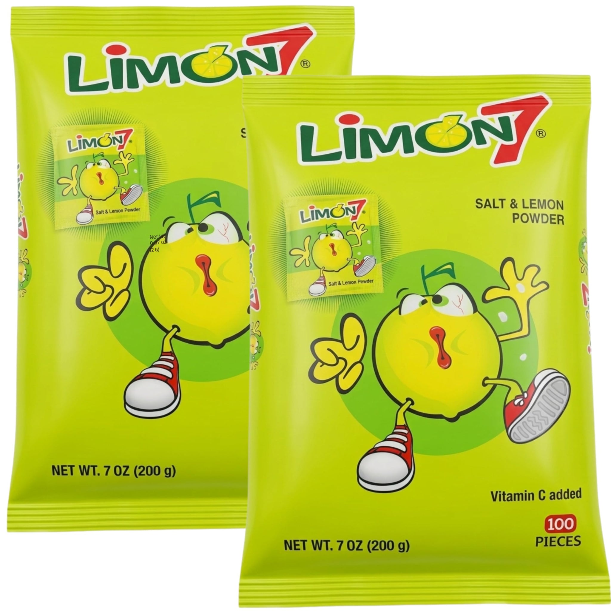 ANAHUAC Limon 7 Sal y Limon 2 Pack 100 Piezas 200 gr. c/u | Salt and Lemon Powder 100 Units 7 oz. each | Product Imported from Mexico