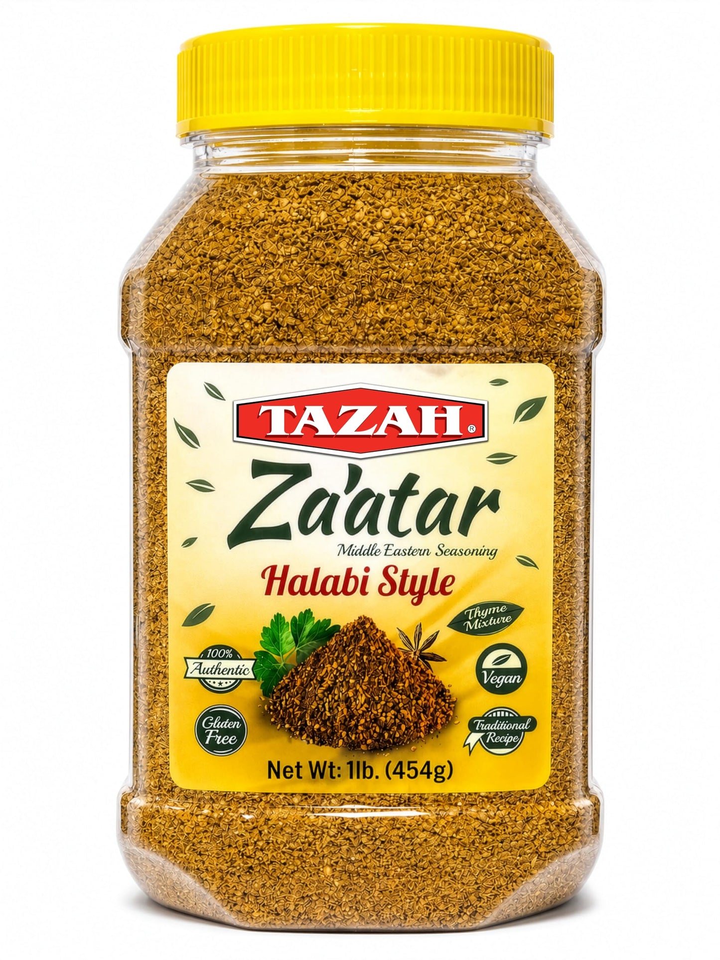 Tazah Zaatar 16oz Syrian Recipe Zatar Spice Blend Thyme Mixture Halabi Za'atar in Jar