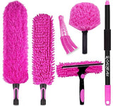 CALBEAU 8 Foot Dusters for Cleaning, Duster with Extension Pole, Microfiber Feather Duster Used for Cleaning Ceiling Fan, High Window, Blinds