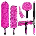 CALBEAU 8 Foot Dusters for Cleaning, Duster with Extension Pole, Microfiber Feather Duster Used for Cleaning Ceiling Fan, High Window, Blinds