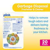 Plink Garbage Disposer Freshener and Cleaner, Sink Disposal Odor Eliminator, Quick and Easy-to-Use Capsules, Septic-Friendly, Citrus Scents, 20 Count