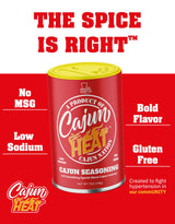 Cajun Nation Low Sodium Cajun Seasoning 7oz Can- Louisiana Certified Cajun- No MSG, Gluten Free- Spicy Cajun Heat Seasoning for Chicken, Seafood