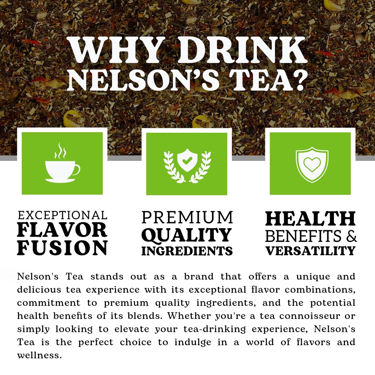 Nelson's Tea Hoosier Kettle Corn - Cut & Sifted, Caffeine Free Loose Leaf Tea with Sweet and Spicy Blend of Green Rooibos, Honeybush, Caramel, Corn