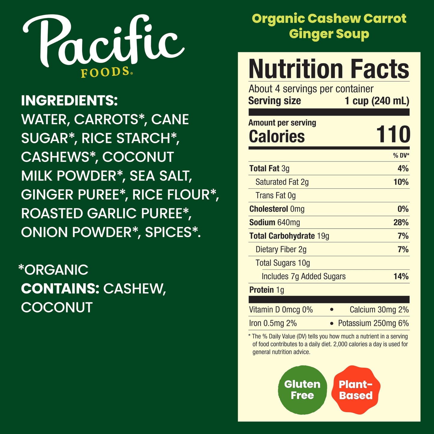 Pacific Foods, Soup Cashew Ginger Organic, 32 Fl Oz