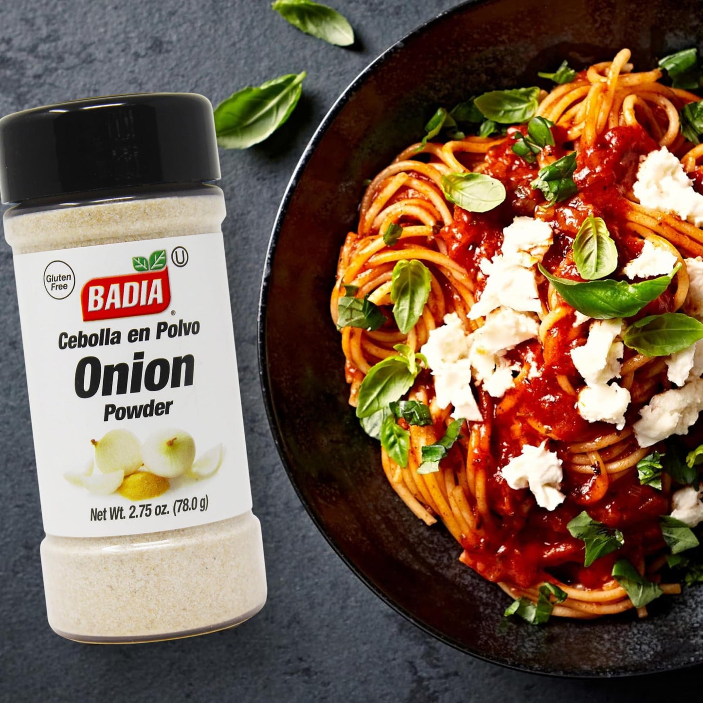 Badia Onion Powder, 2.75 oz - Pure Ground Onion Seasoning, Bold Sweet Savory Flavor, Gluten Free, No MSG, Kosher