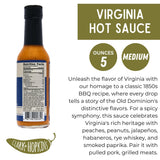 Clark + Hopkins Virginia Jalapeno Pepper Sauce, w/Peaches, Habanero & Whiskey Flavored Hot Sauce, Virginia's Rich Cuisine, Medium Heat, 5 oz (1 Pack)