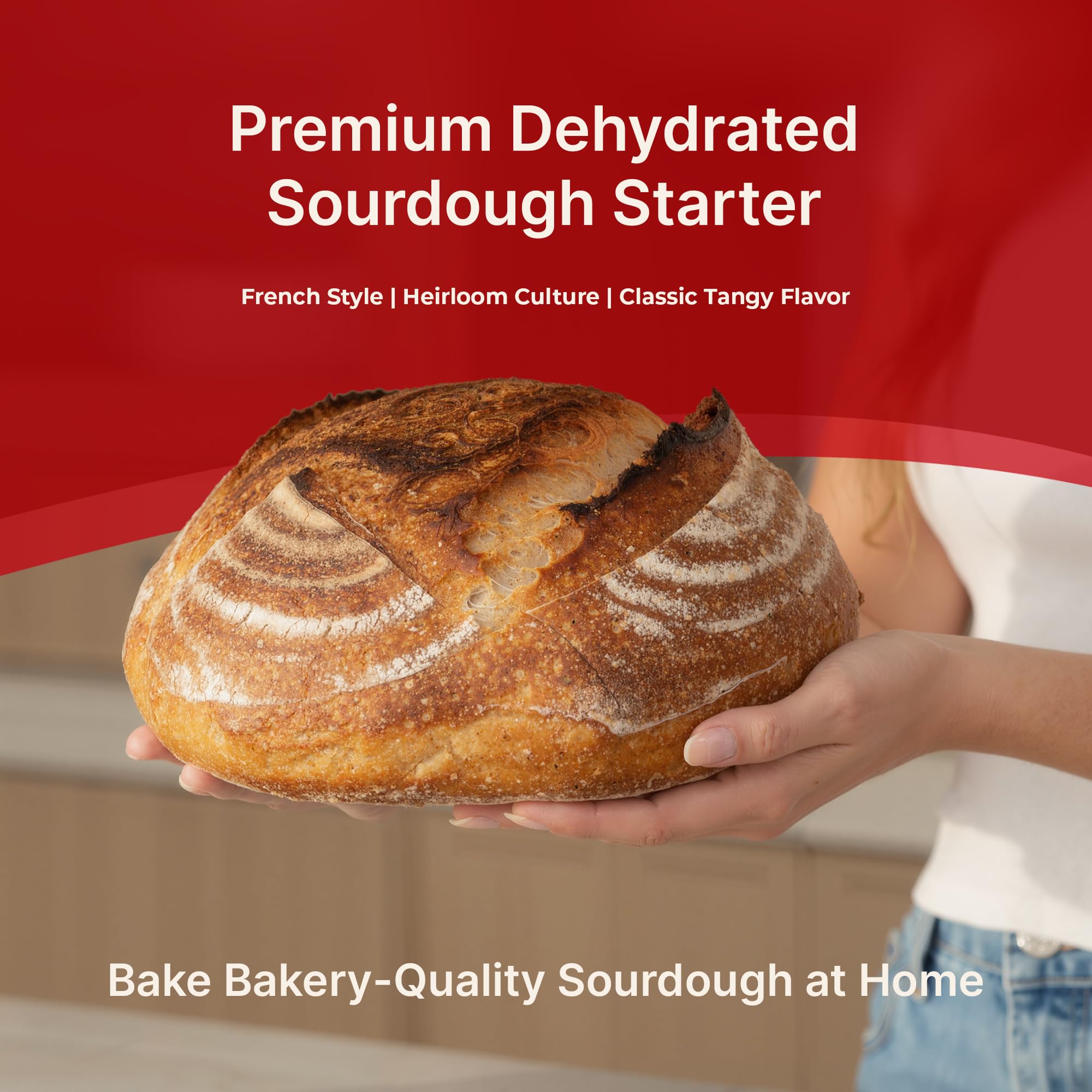 2 Pack Premium Sourdough Starter - French Style Heirloom Dehydrated Sour Dough Starter Culture with Simple Activation Instructions for Homemade