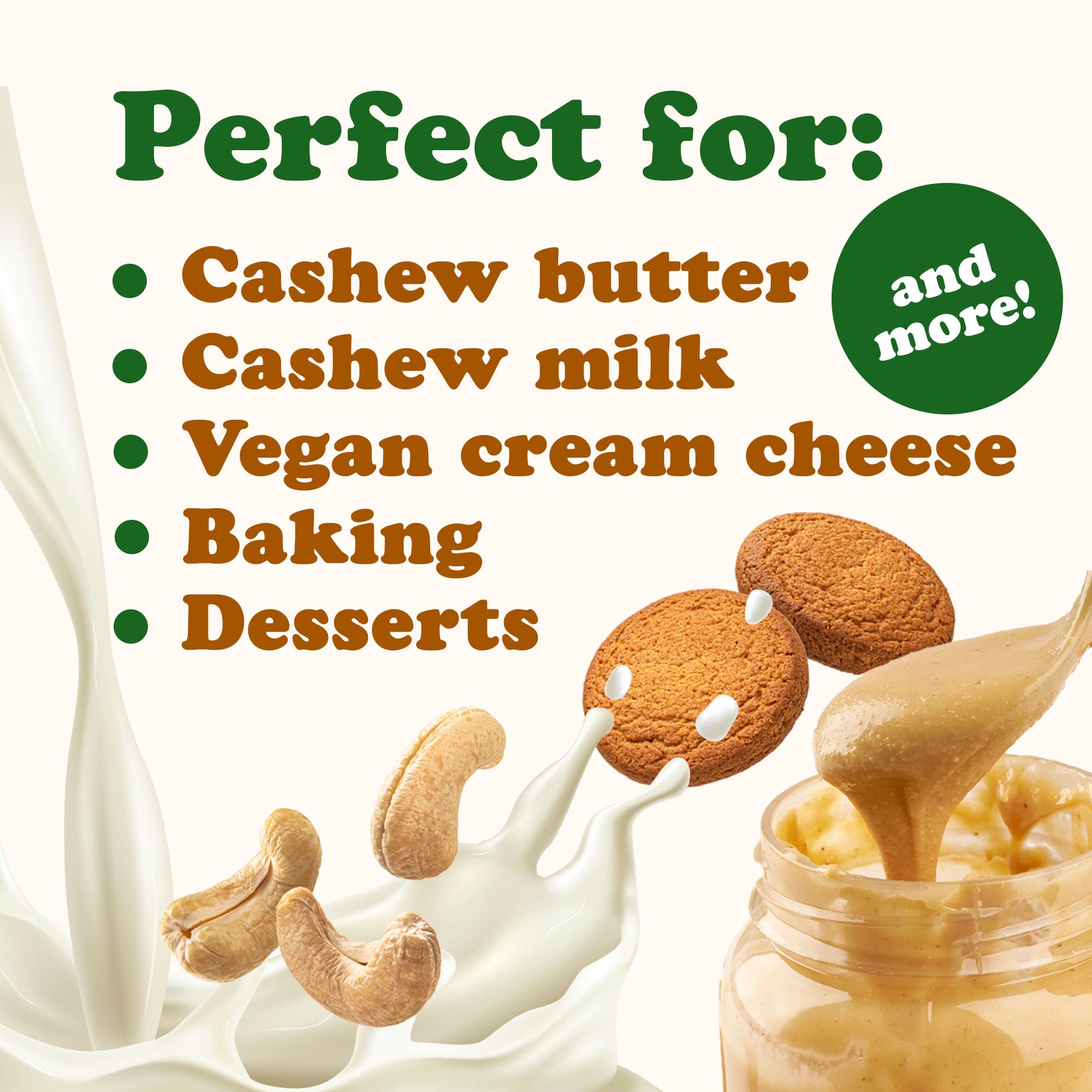 Food to Live Cashew Nuts, 2 Pounds - Large Size W240, Whole Nuts, Unsalted, Kosher, Raw, Vegan, Bulk