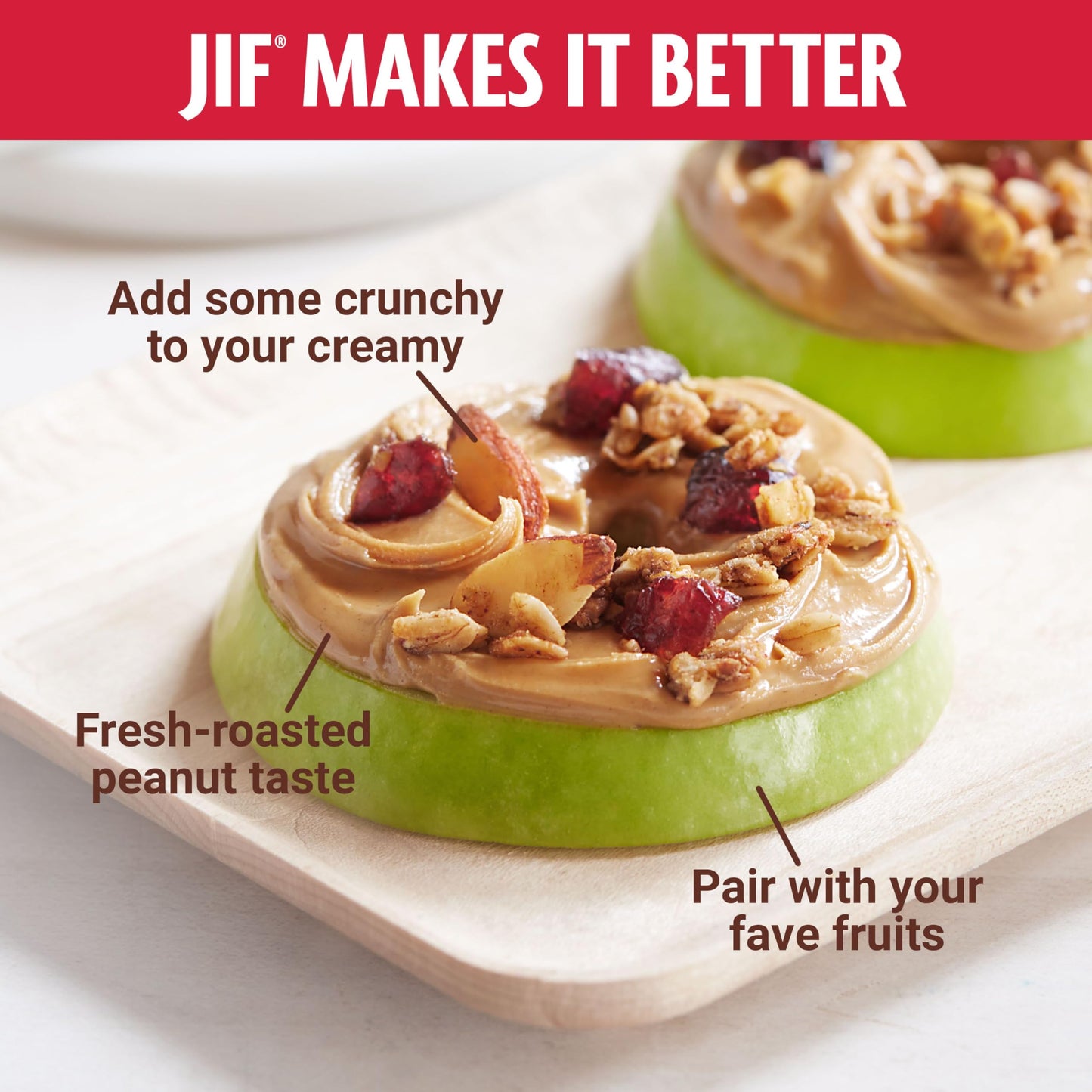 Jif Natural Creamy Peanut Butter Spread and Honey - Contains 80% Peanuts, 16 Ounces
