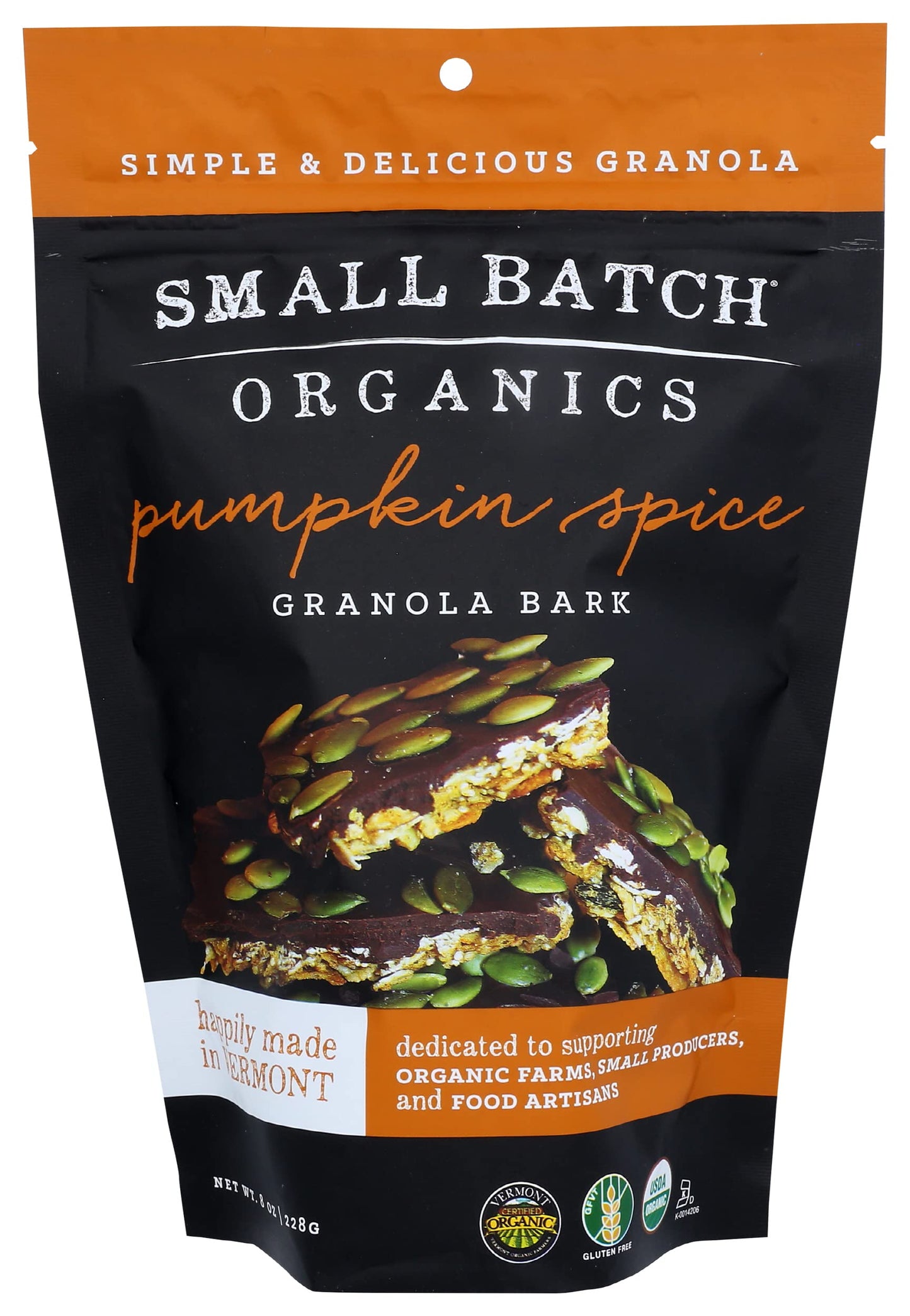 Small Batch Organics, Granola Bark Pumpkin Spice Organic, 8 Ounce