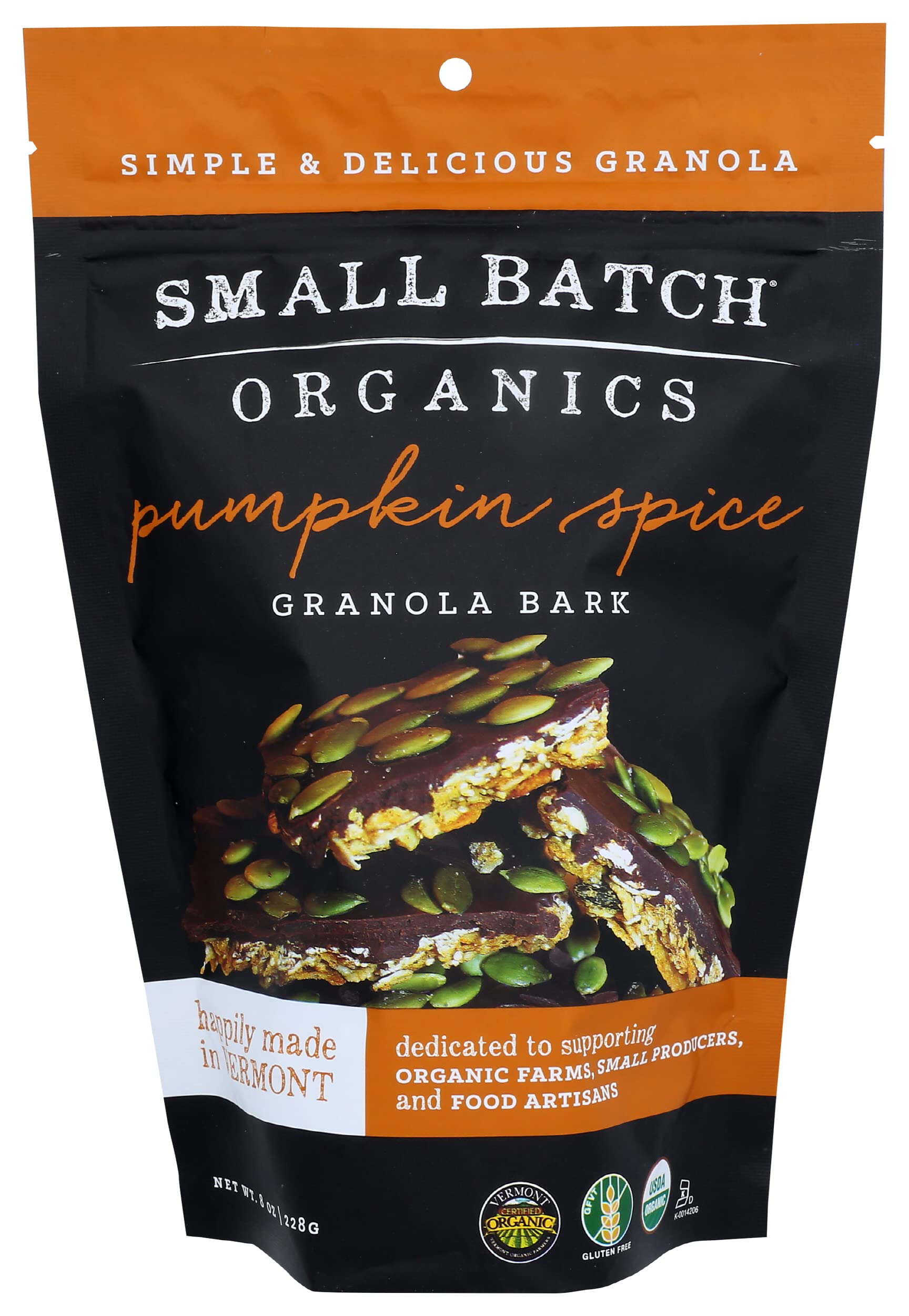 Small Batch Organics, Granola Bark Pumpkin Spice Organic, 8 Ounce