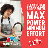 Drano Max Gel Drain Clog Remover & Cleaner, Fast-Acting to Unclog Standing Water & Remove Hair, Grease & Food Blockages, Safe for all Pipes & Septic