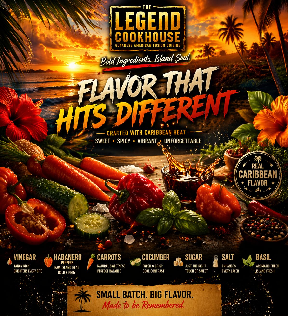 Legend Cookhouse Chefs Gourmet Pepper Sauce | Caribbean Habanero Hot Sauce | Tangy Island Style Pepper Sauce for Seafood, Wings, BBQ and Marinades | 8