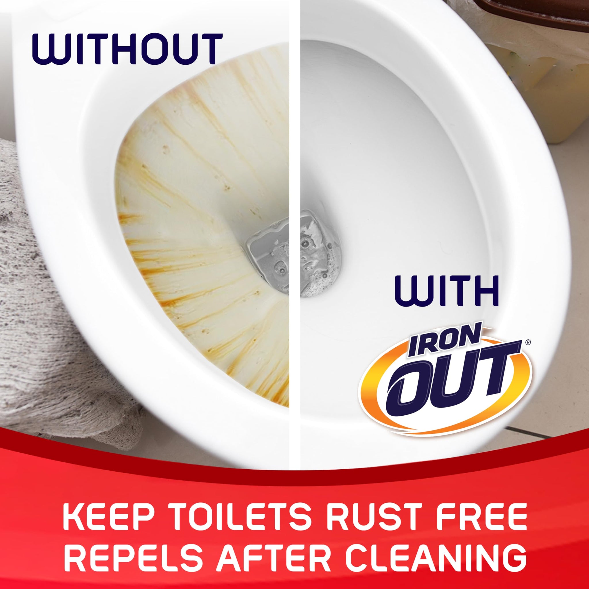 Iron OUT Automatic Toilet Bowl Cleaner Tablets, Helps Remove and Prevent Rust Stains with Every Flush, Lasts up to 45 Days, Made in the USA, 6 Tablets
