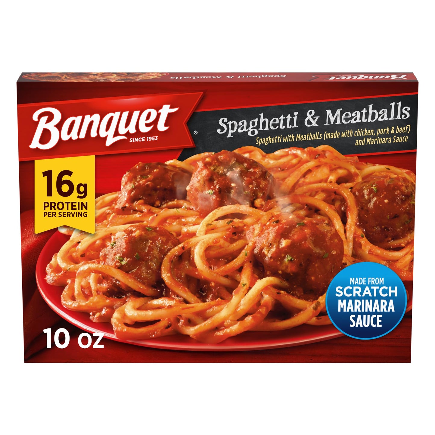Banquet Spaghetti & Meatballs, Frozen Meal, 10 OZ