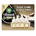 Air Wick Vibrant Plug-In Scented Oil Refills, 4 Count, Sweet Vanilla & Shea Butter, Air Freshener, Essential Oils