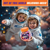30 Planet Gummies, Novelty Space Candy with Jelly Filling, Individually Wrapped Blueberry Flavored Gummy Balls, By 4YoreElves (19 oz)