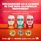 Luna Bay Zero Percent Tea Mocktail - Sparkling Tea Non-Alcoholic Beverage with Yerba Mate & Magnesium Glycinate, Vegan, Low Sugar, Non-GMO and Gluten