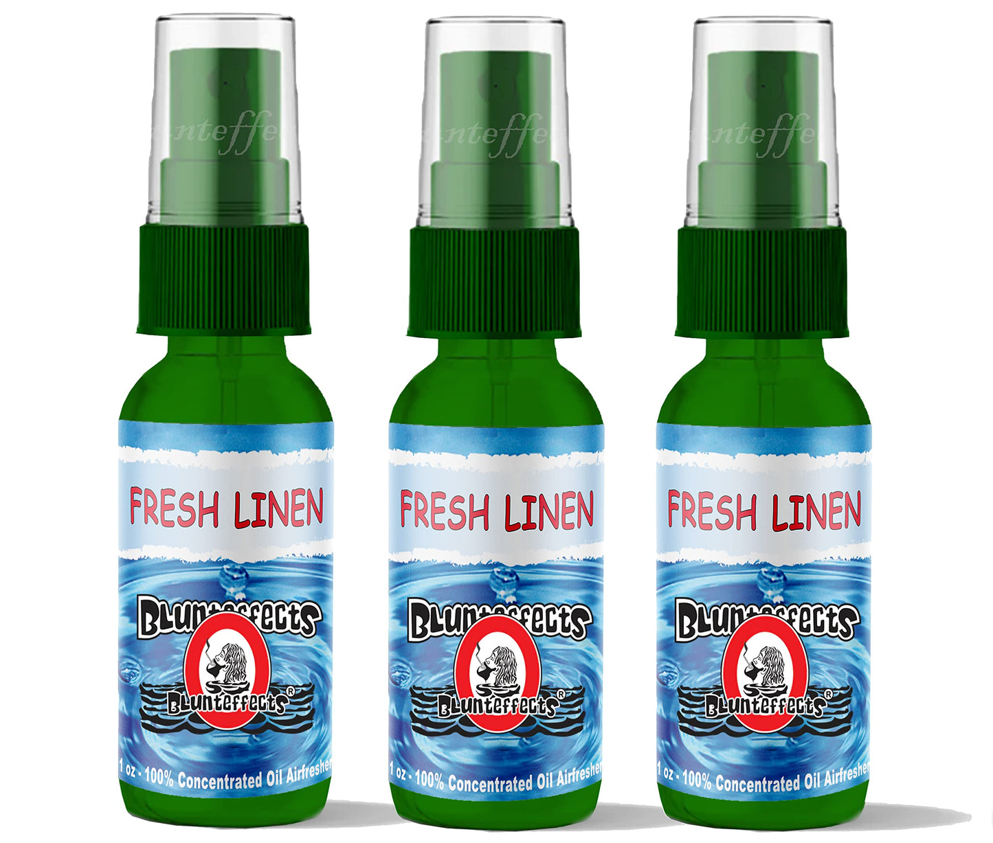 Blunteffects Blunt Effects 100% concentrated Air Freshener Car/Home Oder Neutralizing Spray (3 Pack) [Choose The Scent] (Fresh Linen)